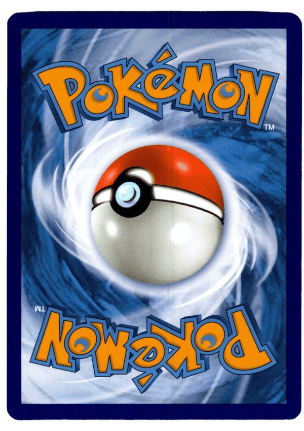 Pokémon kort med Pokéball och blå bakgrund.