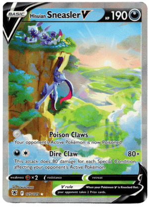 Hisuian Sneasler V med Poison Claws och Dire Claw attack.