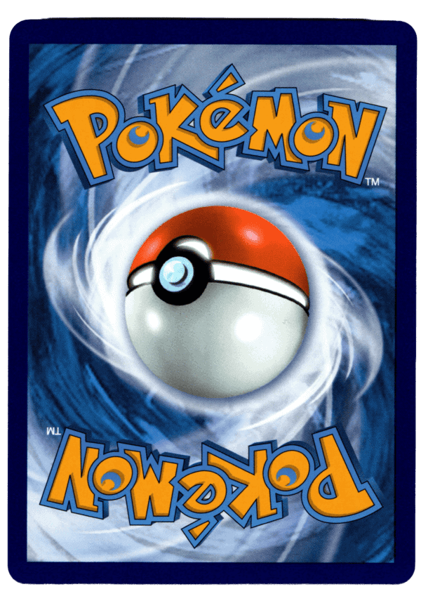 Pokémon Mew kort med blå bakgrund och Pokéball design.