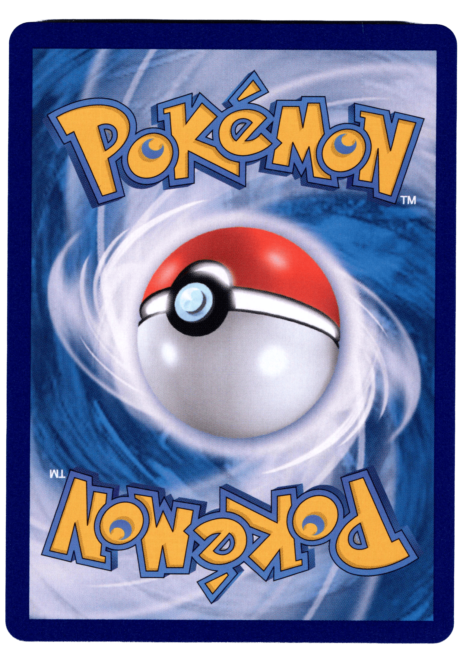 Pokémon Mew ex kort med blå bakgrund och Pokéball.