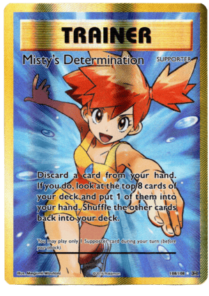 Misty's Determination Pokémon card from the TCG with anime character art.