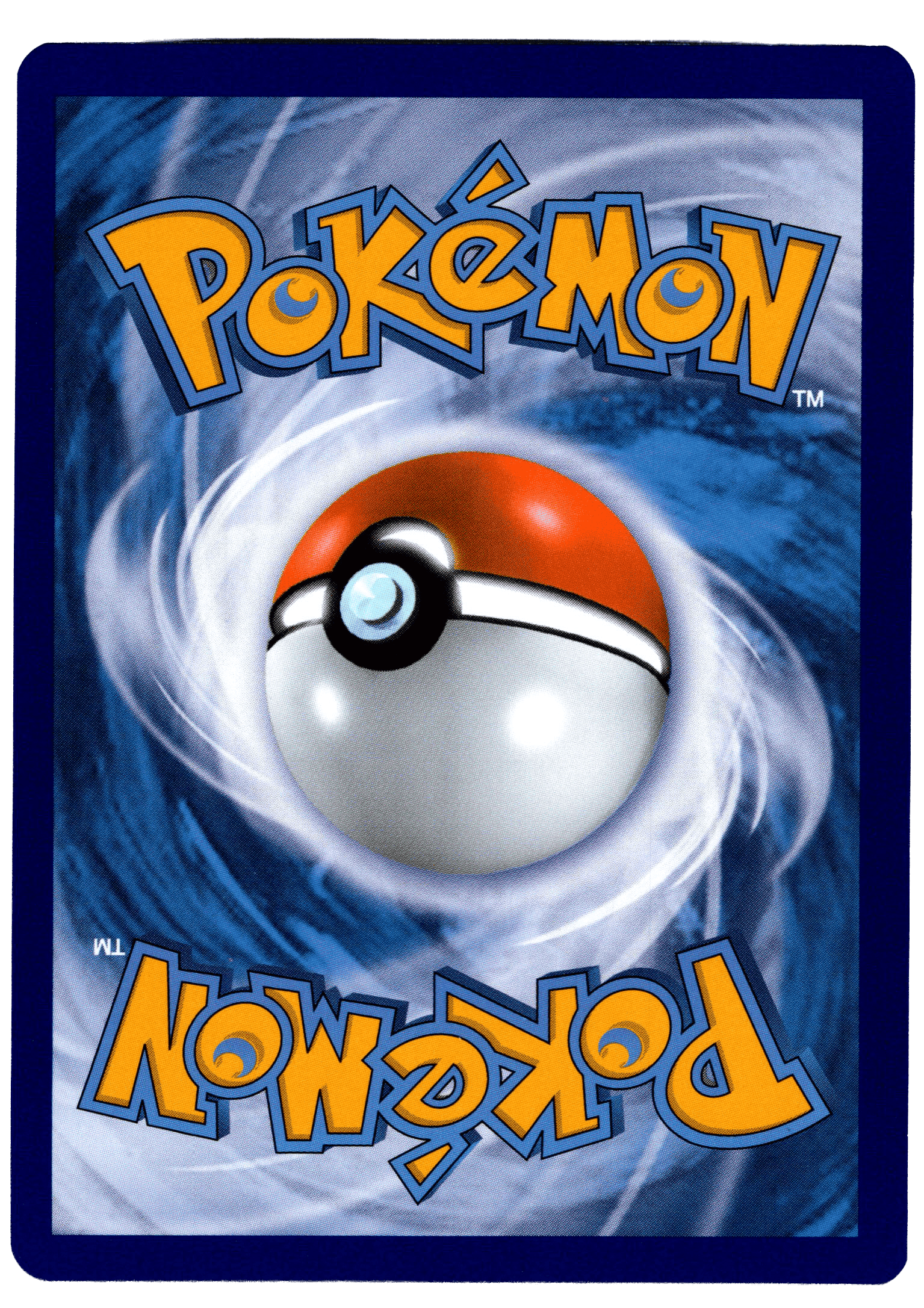 Pokémon-kort med Pokéball i blå bakgrund för samlare och fans.
