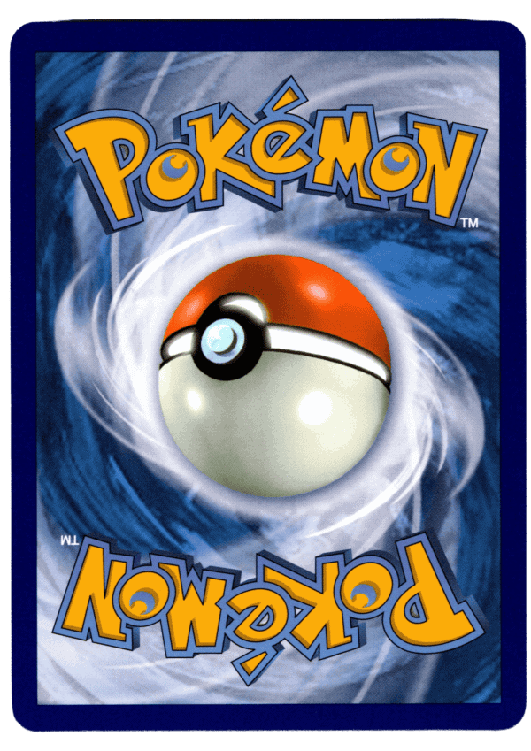 Pokémon kort med Pokéball i blå bakgrund för samlare och fans.