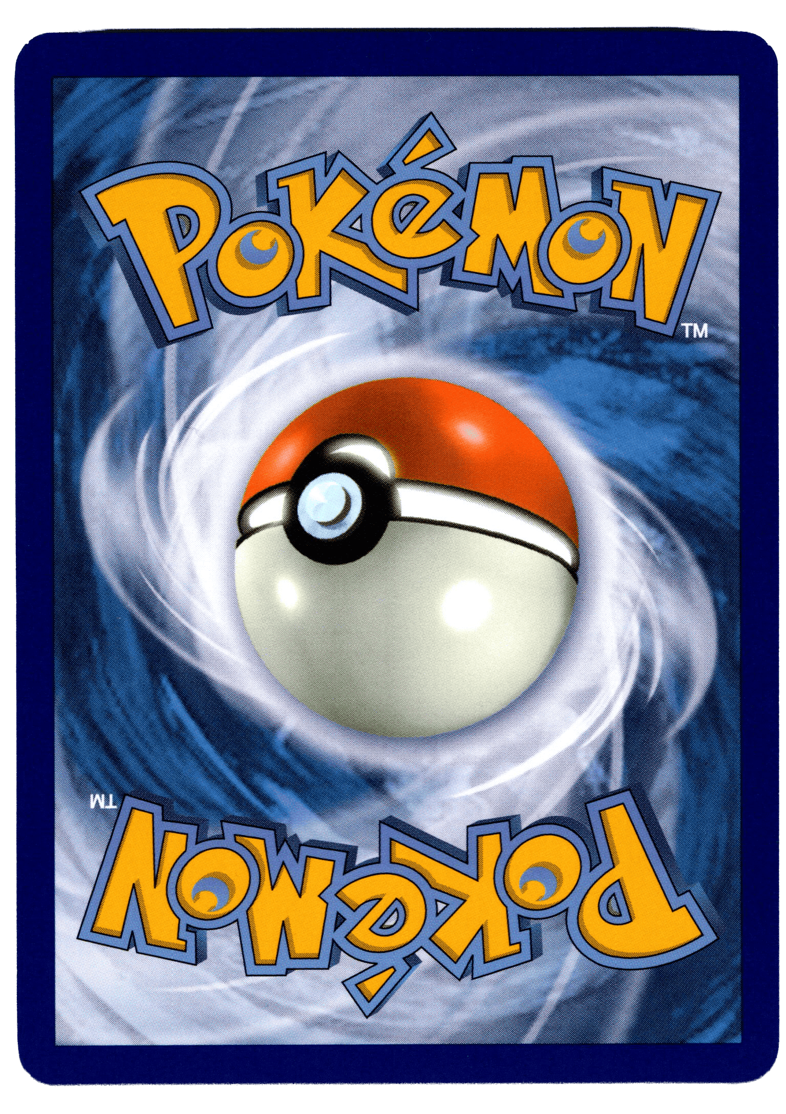 Pokémon kort med Pokéball i blå bakgrund för samlare och fans.