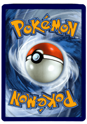 Pokémon-kort med Pokéball i blå bakgrund för samlare.