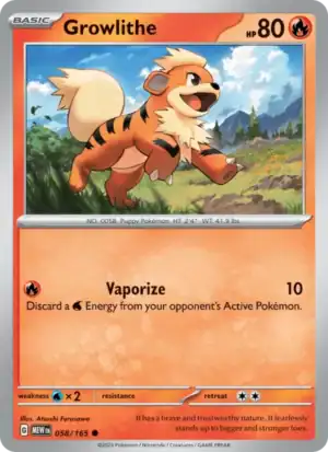 Growlithe (MEW 058) Reverse Holo