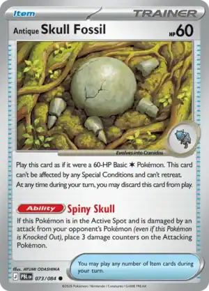 Antique Skull Fossil (PBL 073) Reverse Holo